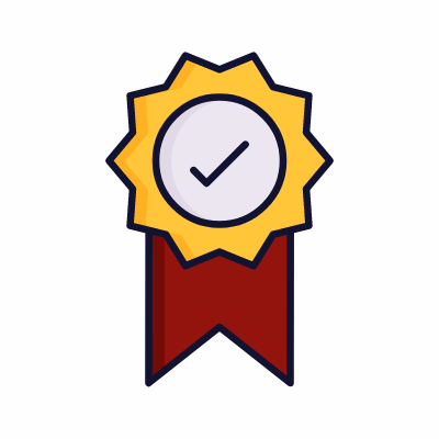 Icono de certificación y confianza del servicio